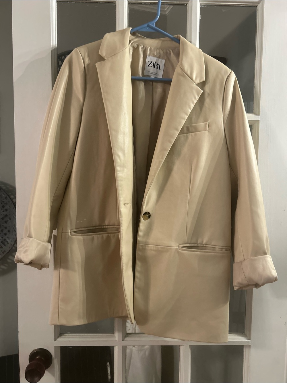 Zara faux leather blazer